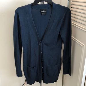 Navy blue cardigan sweater